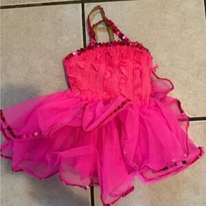 Pink Sequin Kids Costume Dress